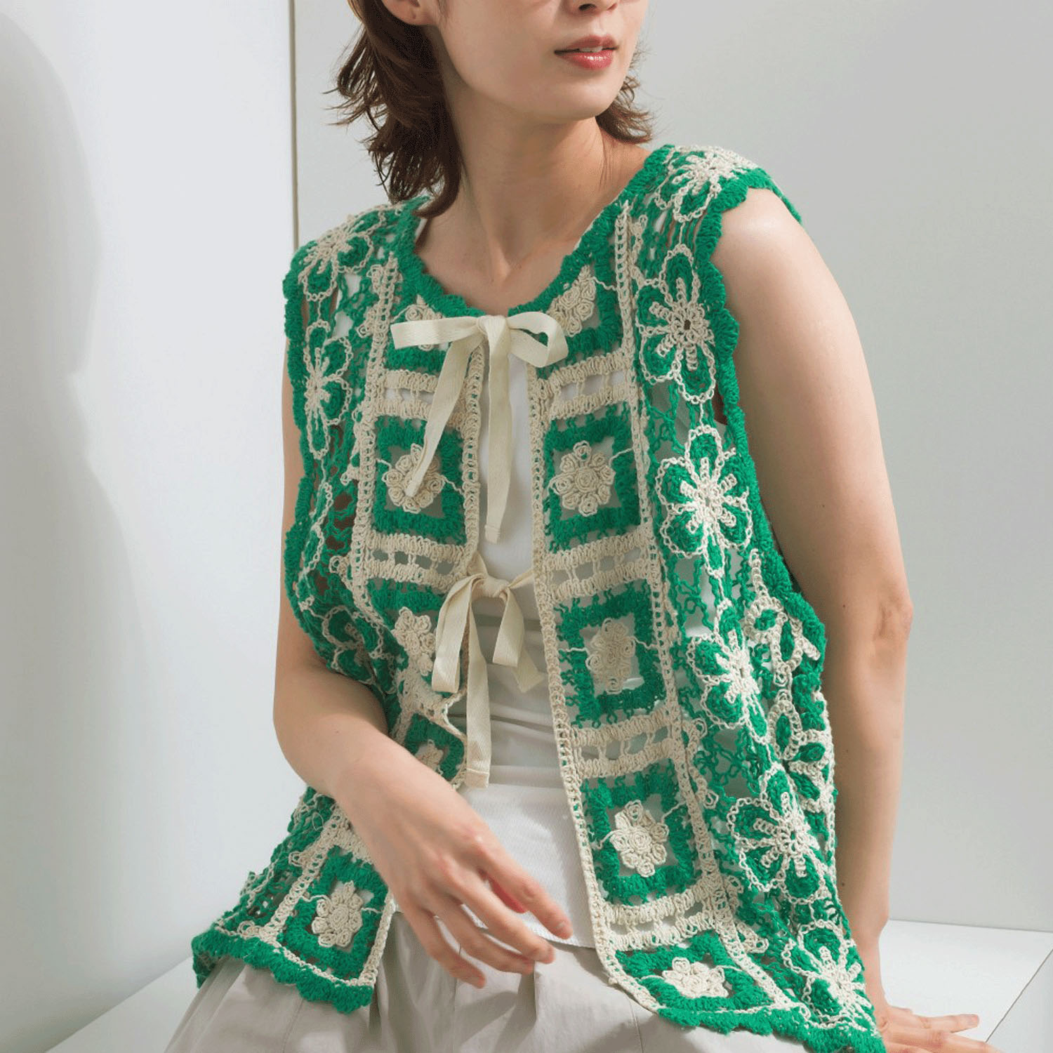 【ETONET限定】 iriey クロシェモチーフ2WAYベスト