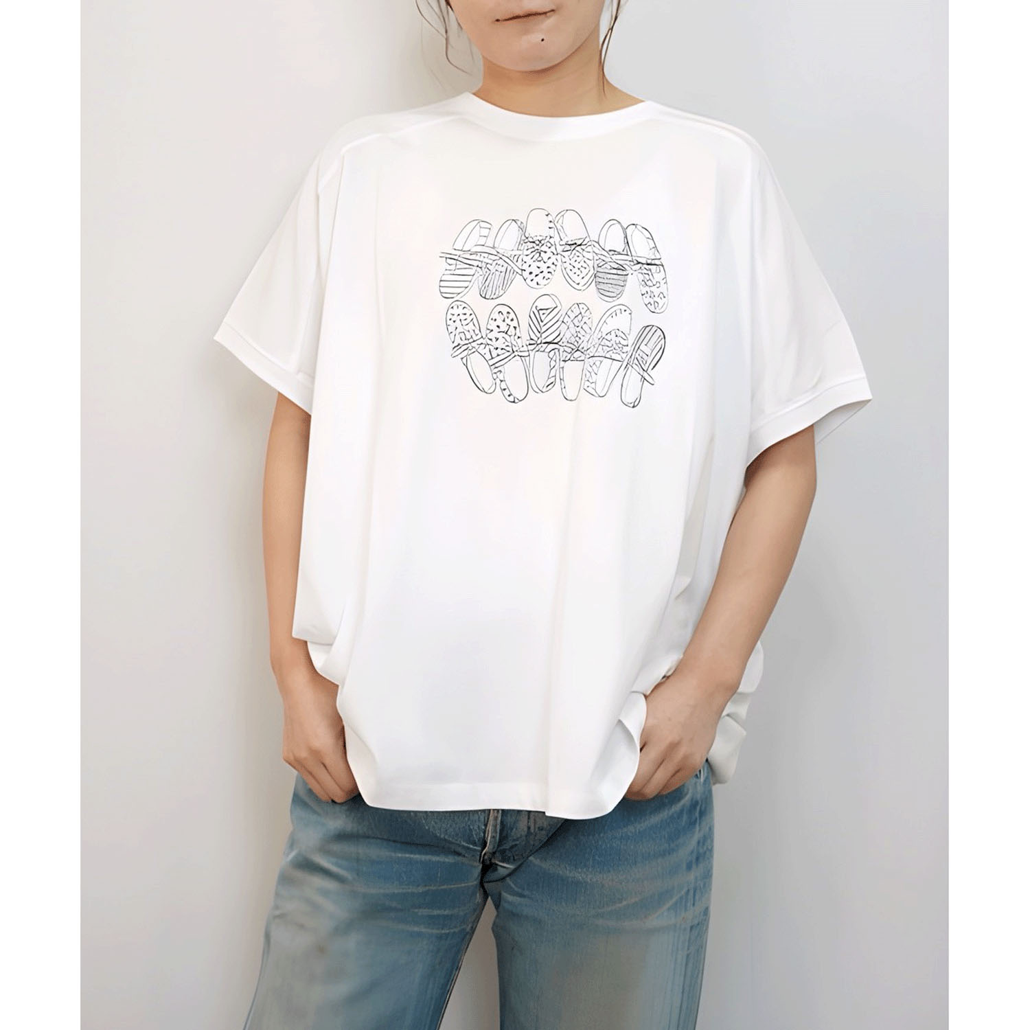 fu－dueka：： くつ刺しゅうワイドTee