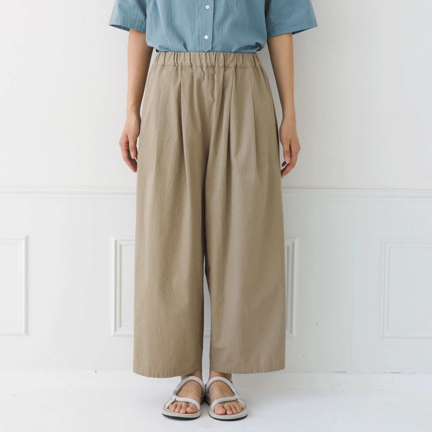【お取り寄せ】kermu コットン無地 リラックスストレートパンツ