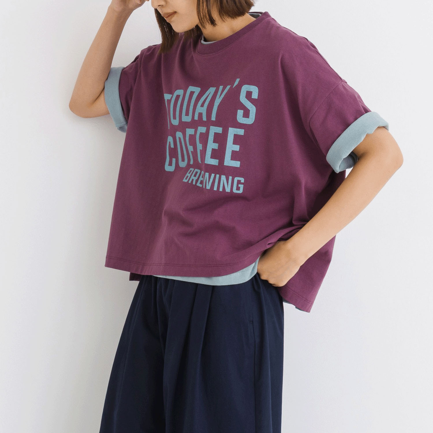 【お取り寄せ】kermu 接触冷感OE天竺ロゴプリントワイドTシャツ