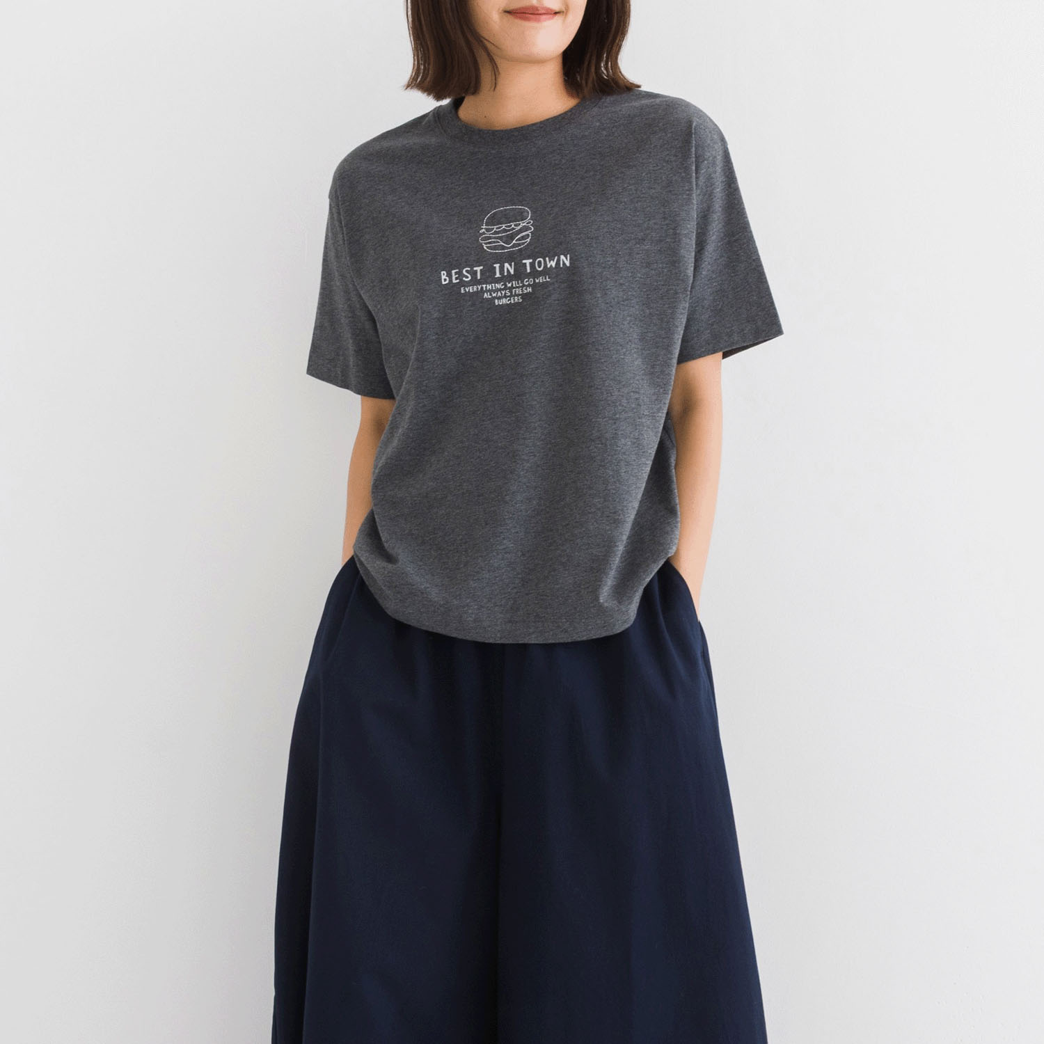 【お取り寄せ】kermu 接触冷感OE天竺バーガー刺繍Tシャツ