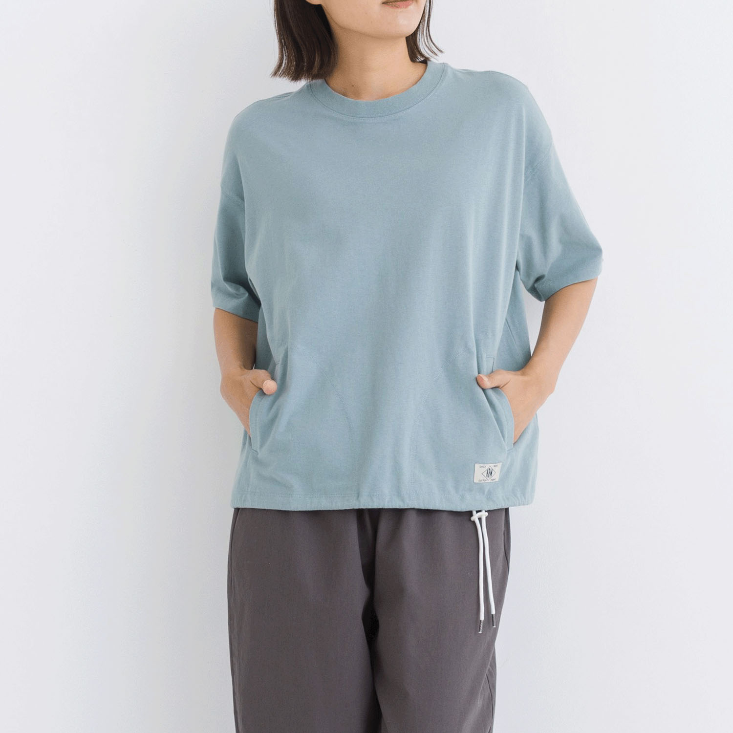 【お取り寄せ】kermu 接触冷感OE天竺ポケット付きドロストTシャツ