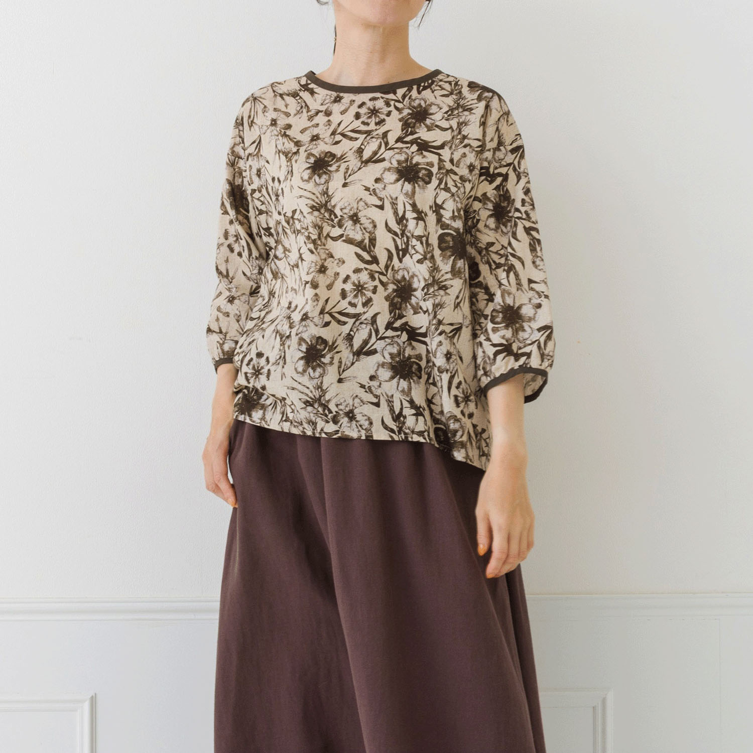 【お取り寄せ】Crea delice  バックリボン7分袖ブラウス