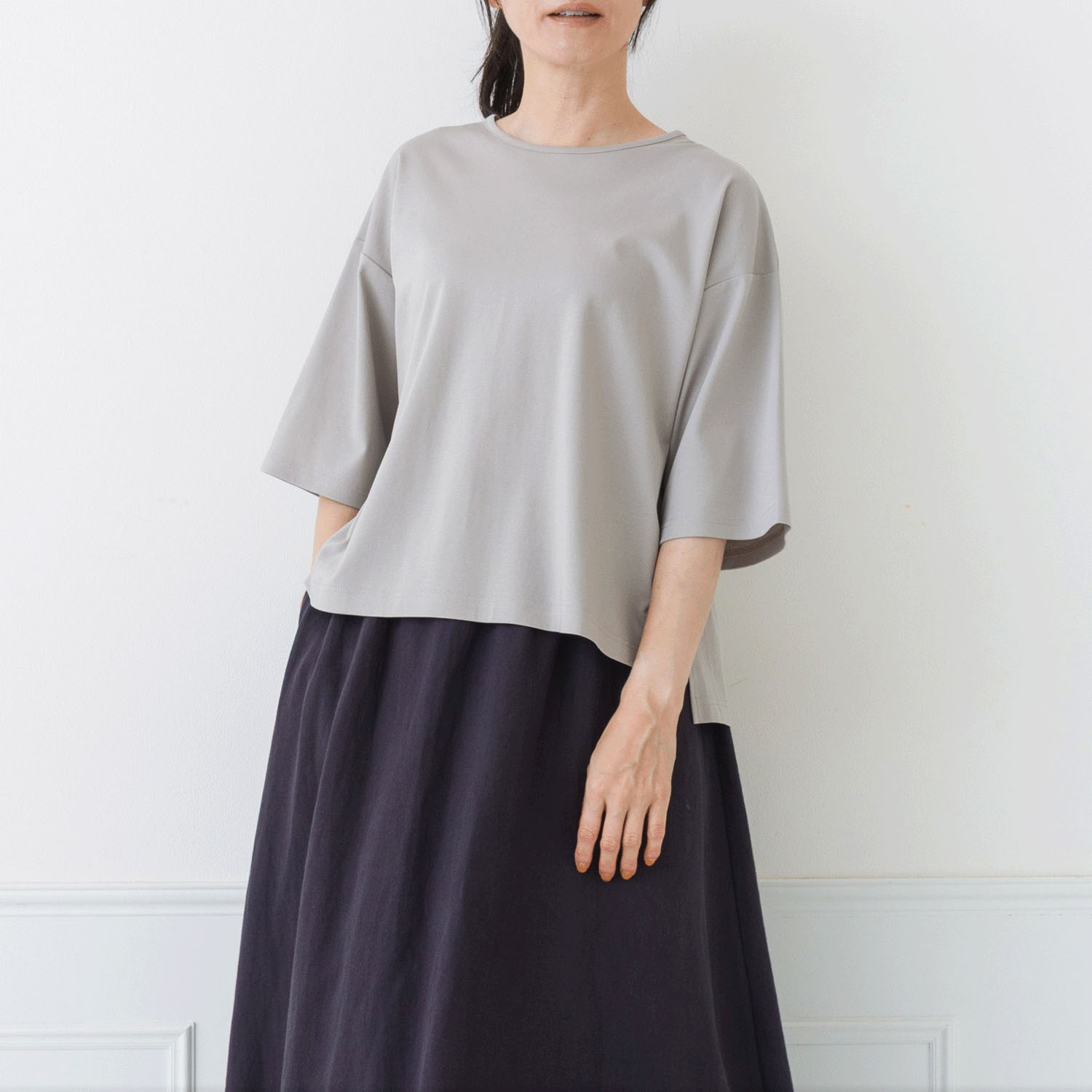【お取り寄せ】Crea delice シルケット6分袖Tシャツ