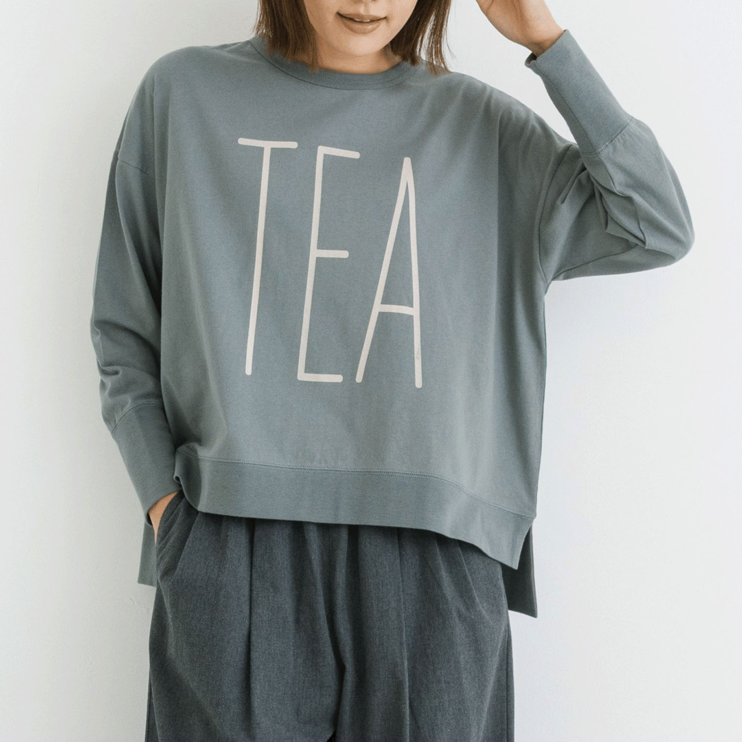 【お取り寄せ】kermu OE天竺接触冷感TEAプリントワイドTシャツ