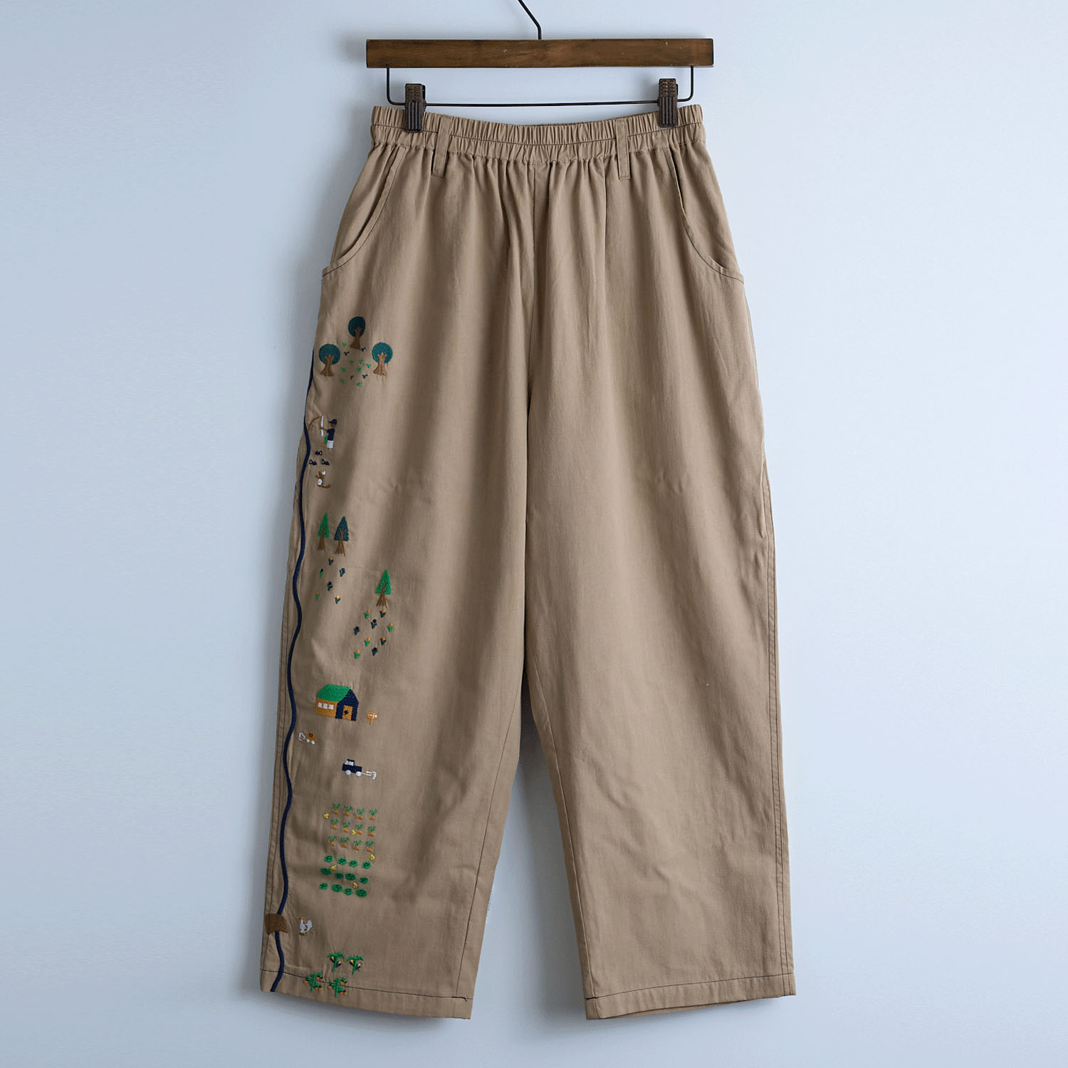 【先行予約】Emago 街並み刺繍パンツ