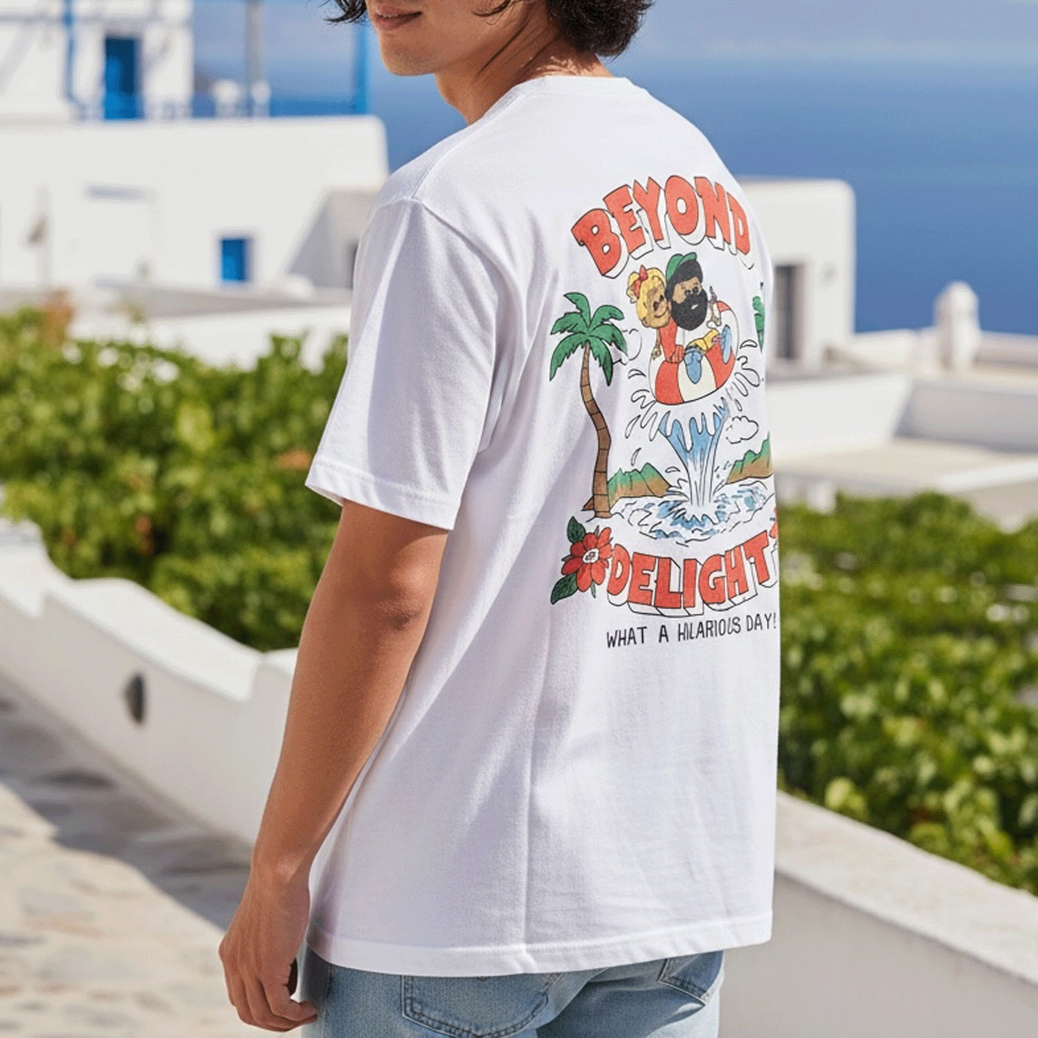 QUASH OZZYバックヒゲサガラ刺繍プリントTee