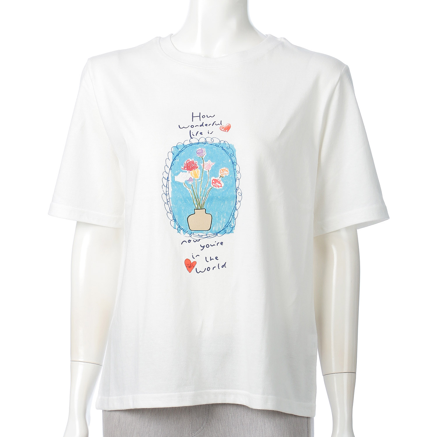 klin klin 花柄Tシャツ