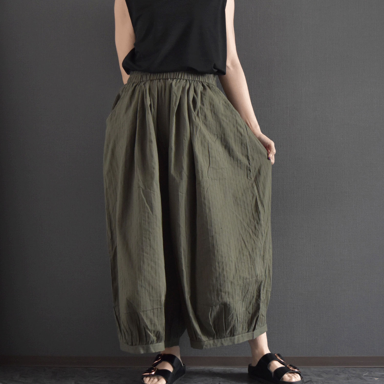 ケトレードコットンドビーボリュームパンツ