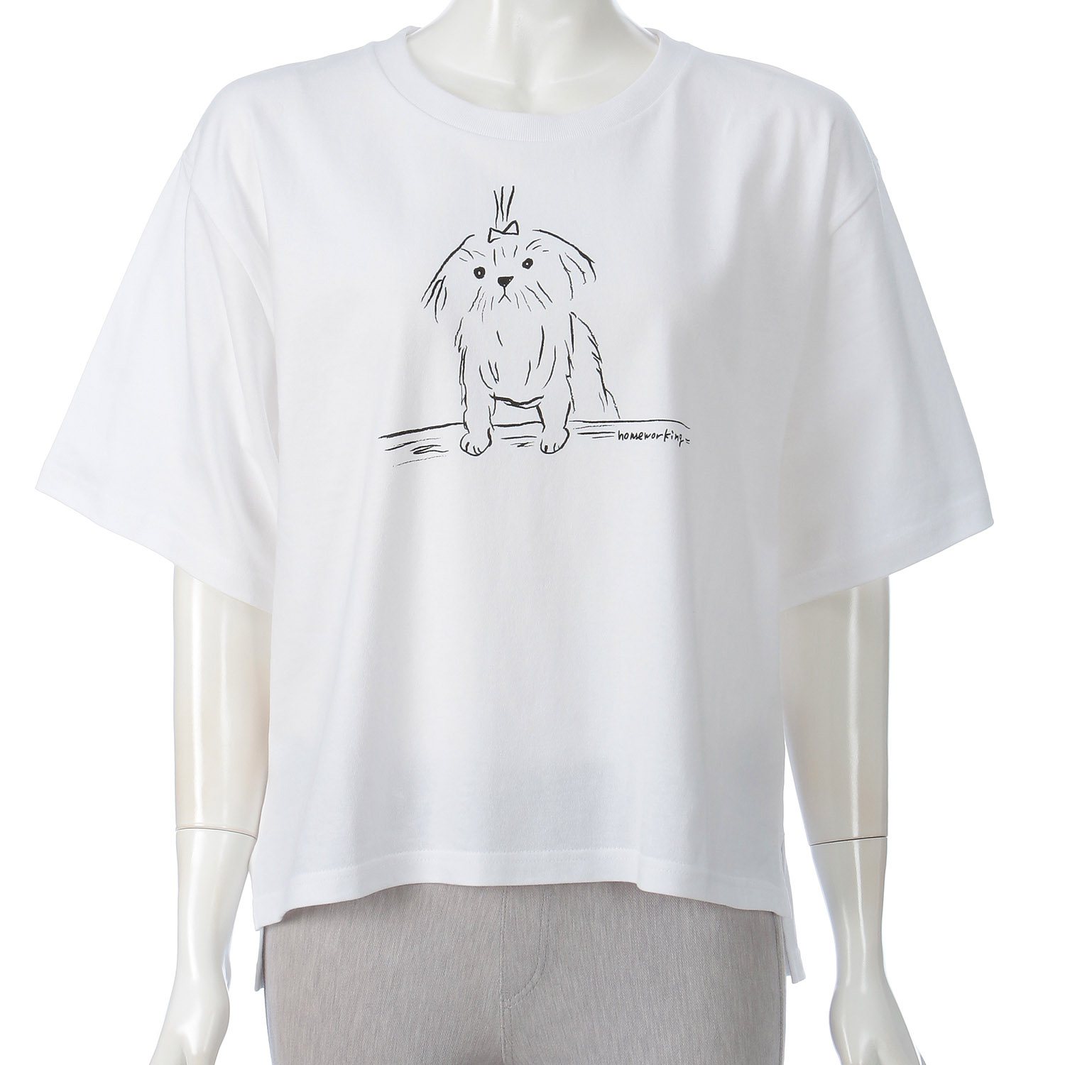 homeworking 天竺 イヌプリントTシャツ