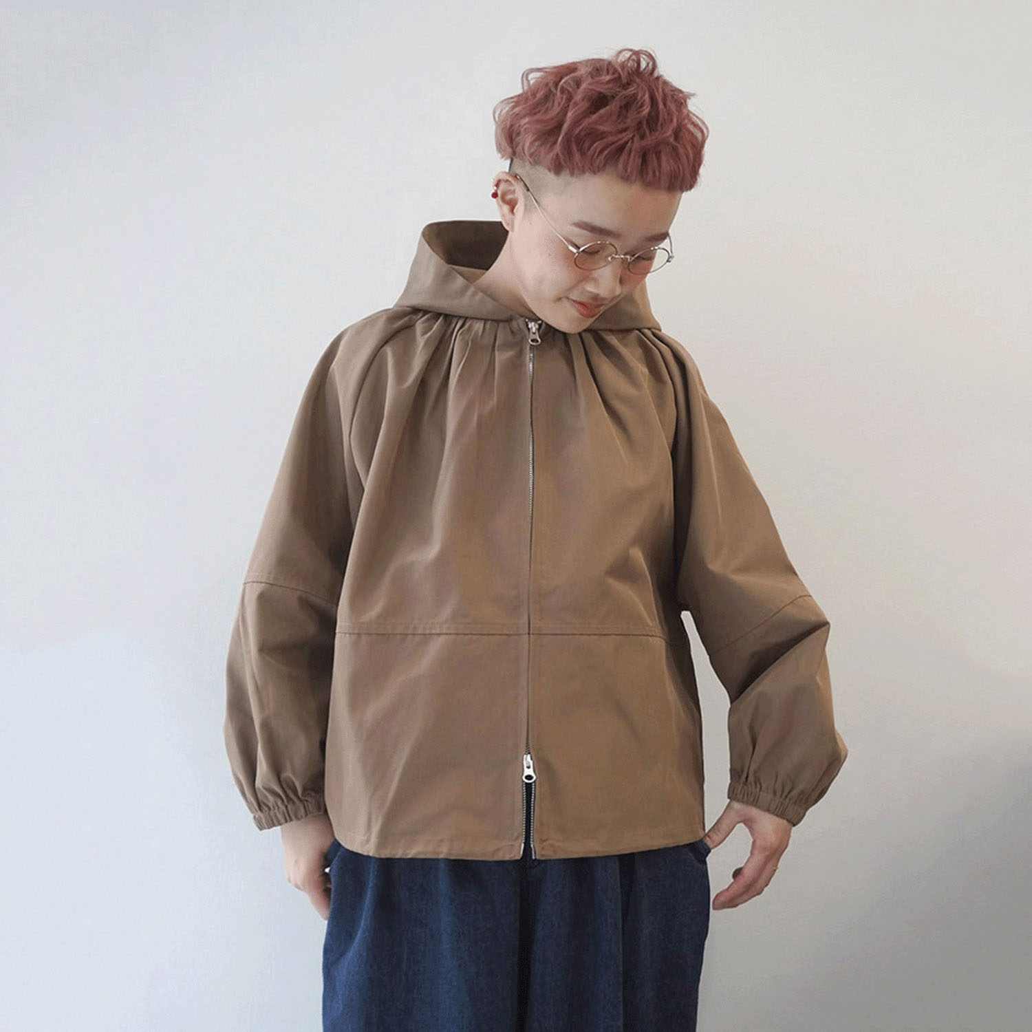 mao madeフーディジップアップジャケット