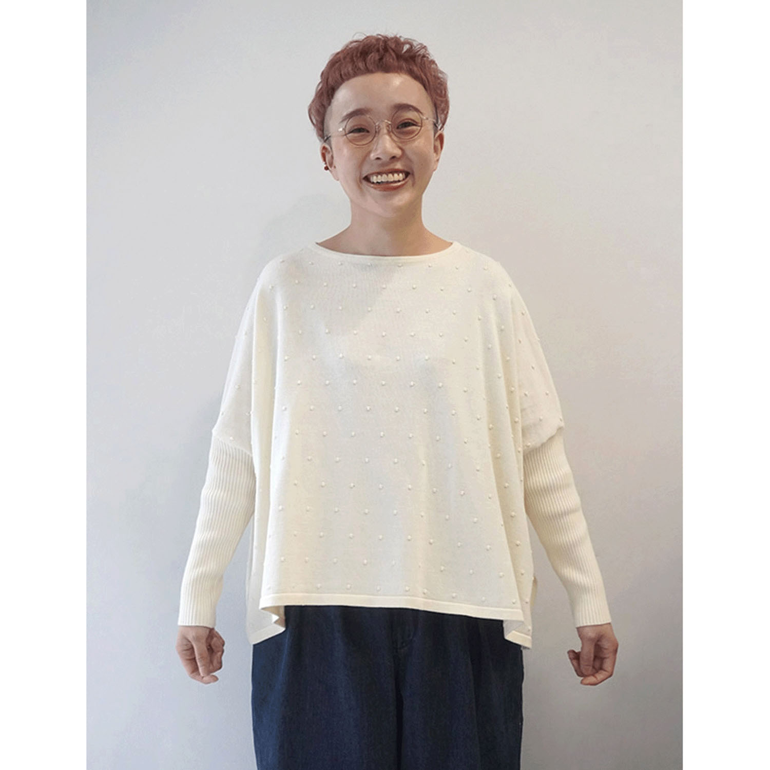 mao made ぽこぽこドットワイドプルオーバー