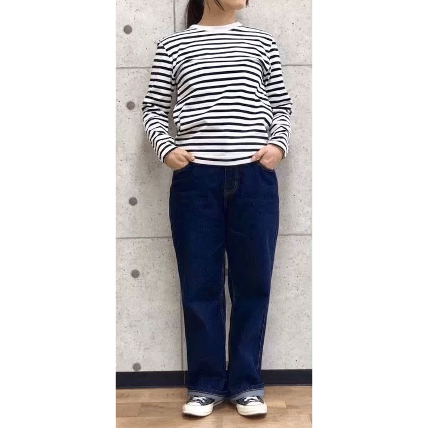 AUG ボーダークルーネックTEE