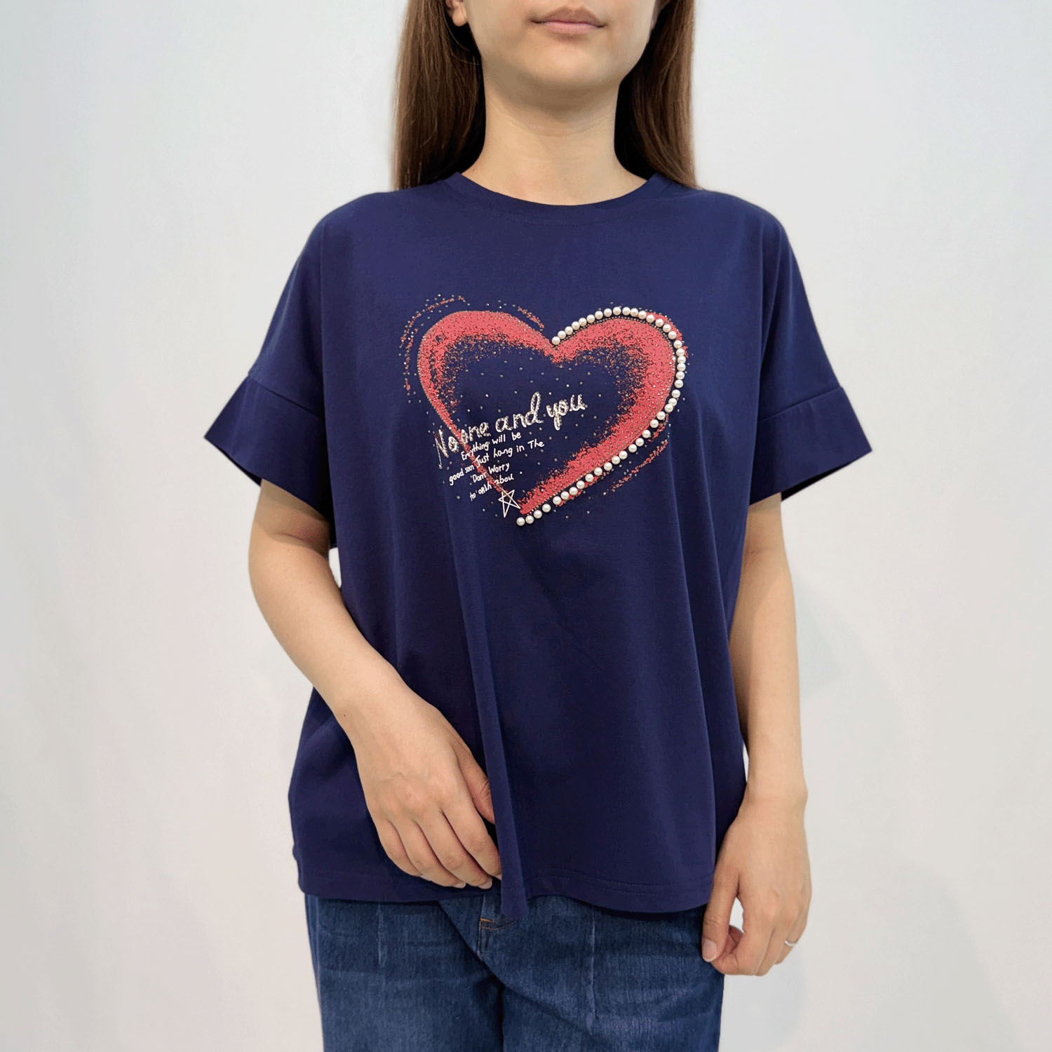 ハートプリントTシャツ