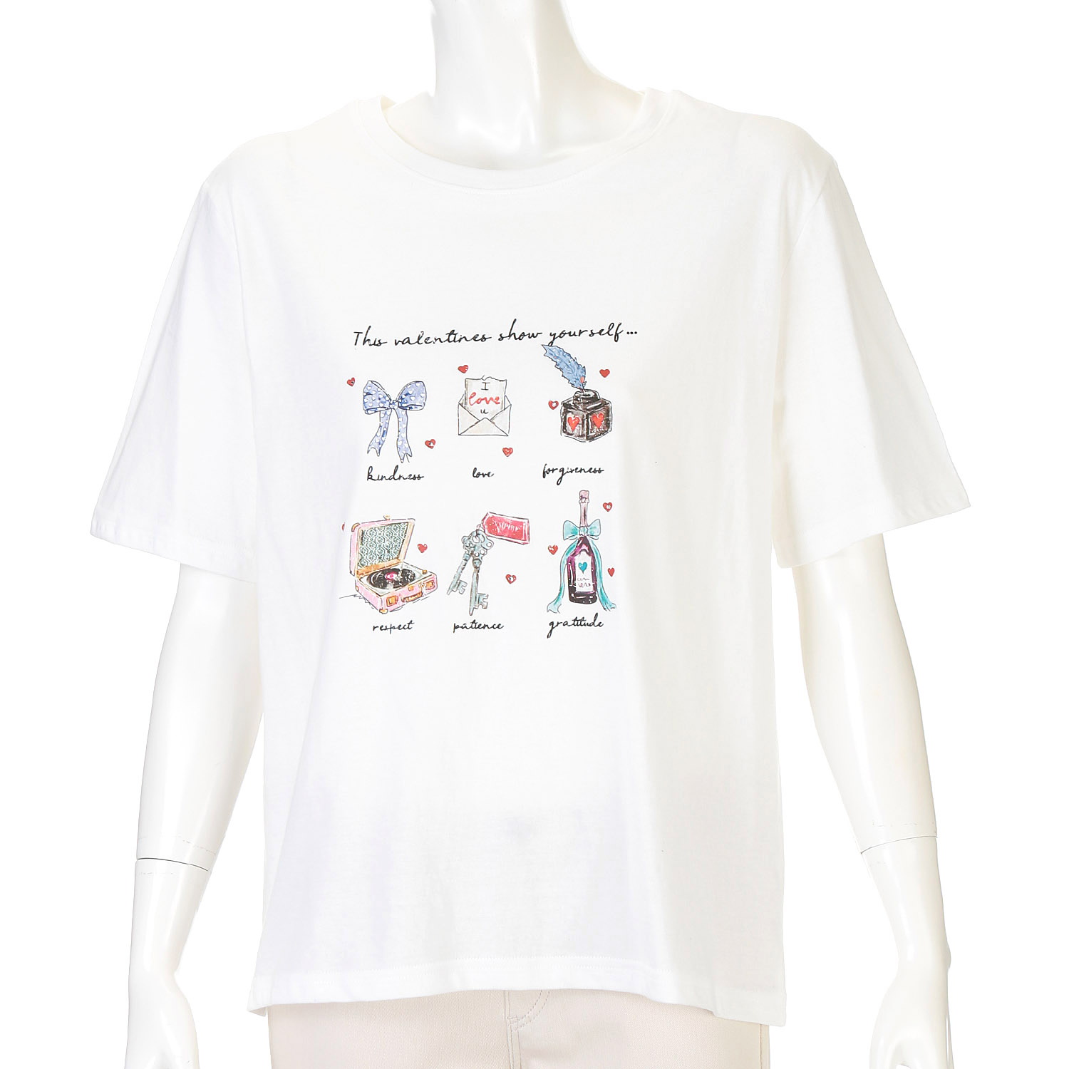 klin klin 小物柄Tシャツ