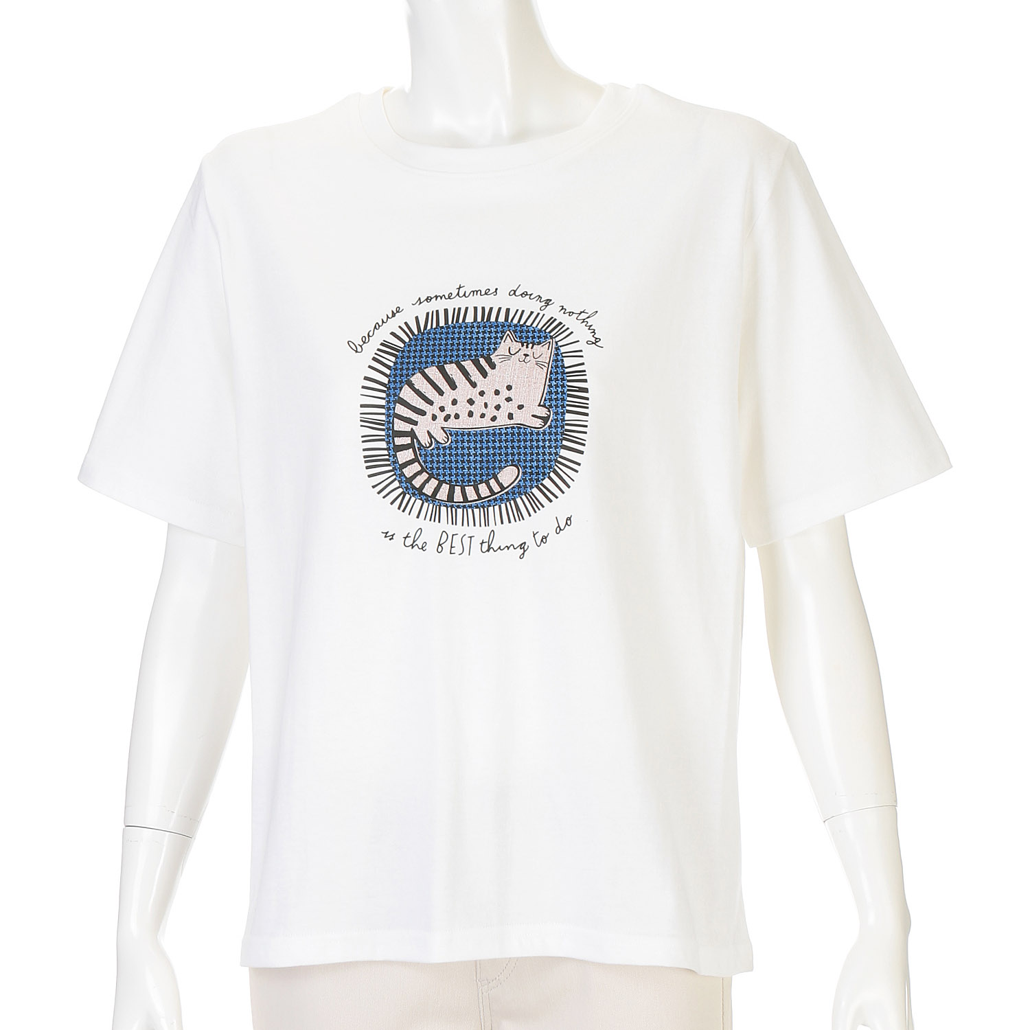 klin klin ネコ柄Tシャツ