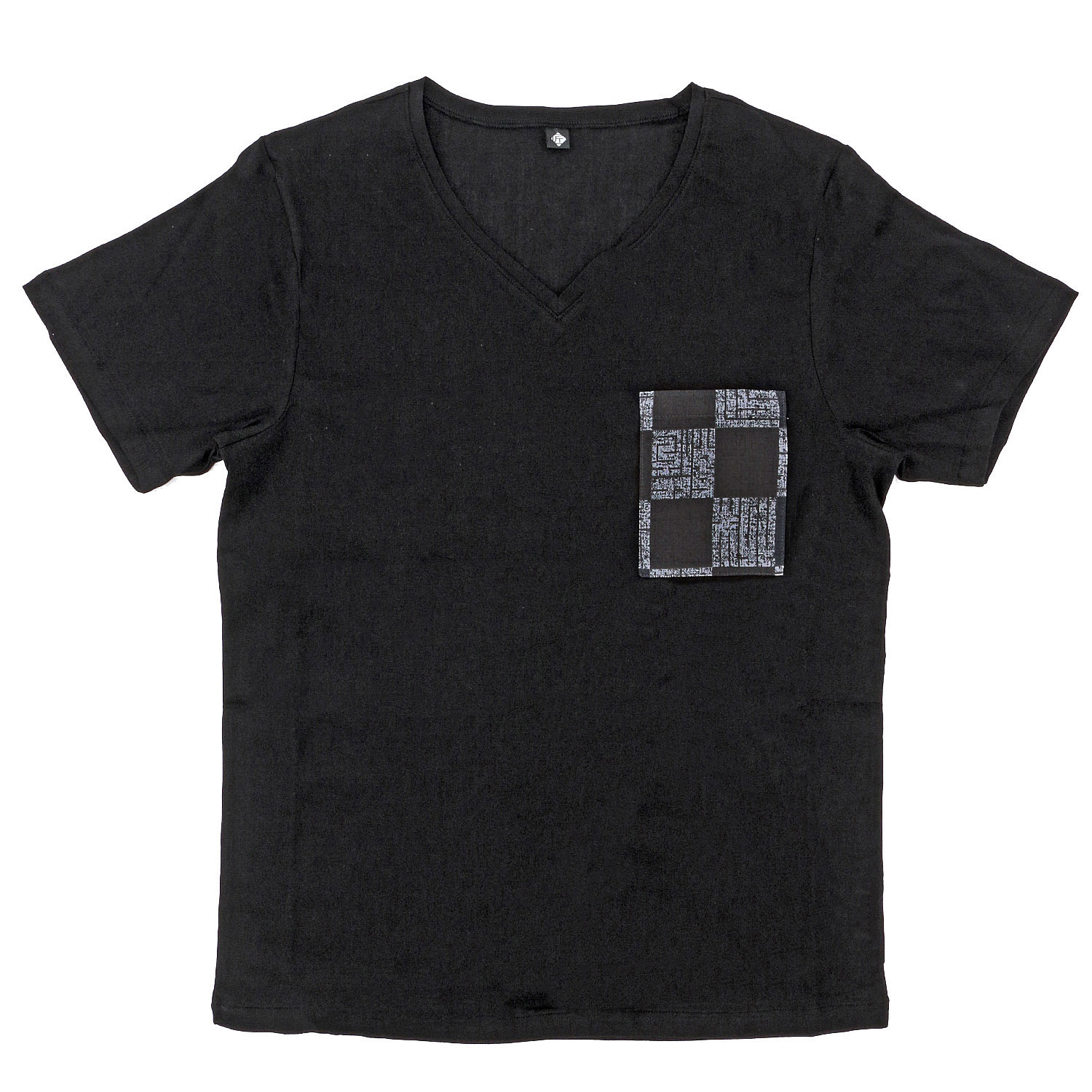 匠技  高島縮  半袖VネックTシャツ M／L