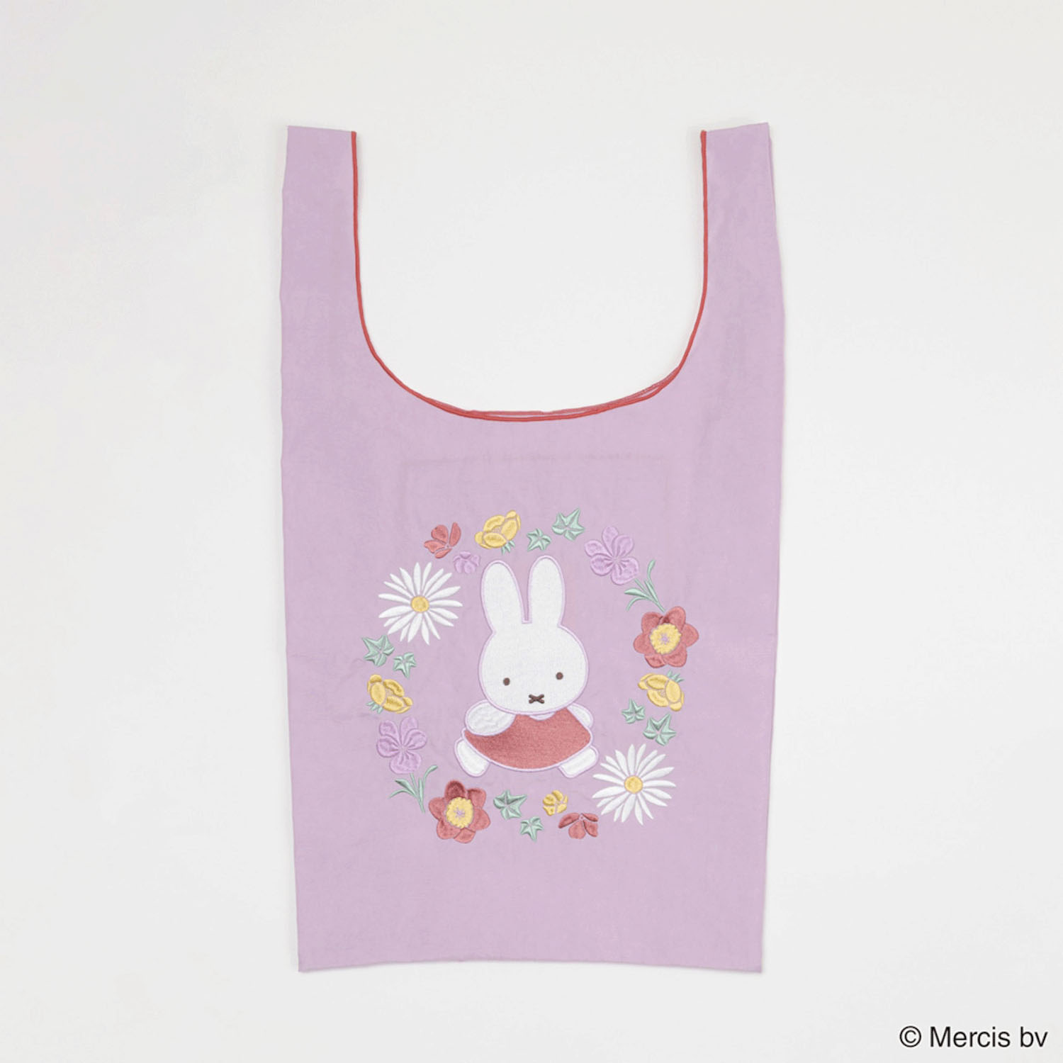 ミッフィー MIFFY EMBROIDERY ショッピングバッグ ピンク