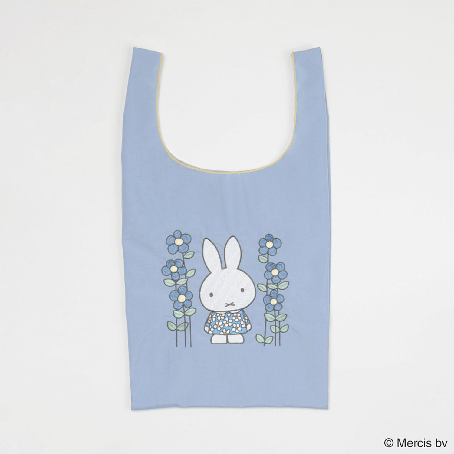 ミッフィー MIFFY EMBROIDERY ショッピングバッグ ブルー