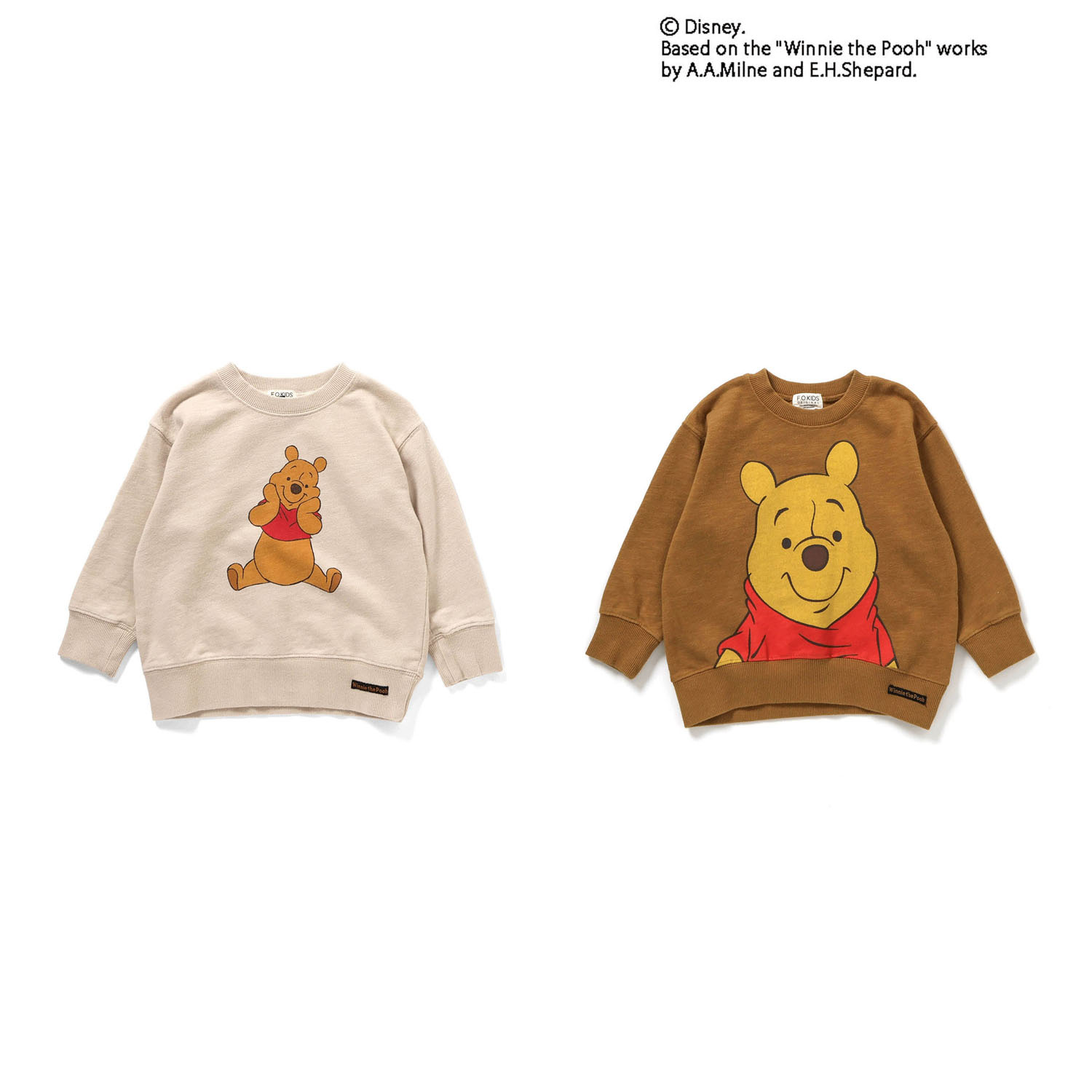 ディズニーキャラクター Pooh 4色2柄トレーナー