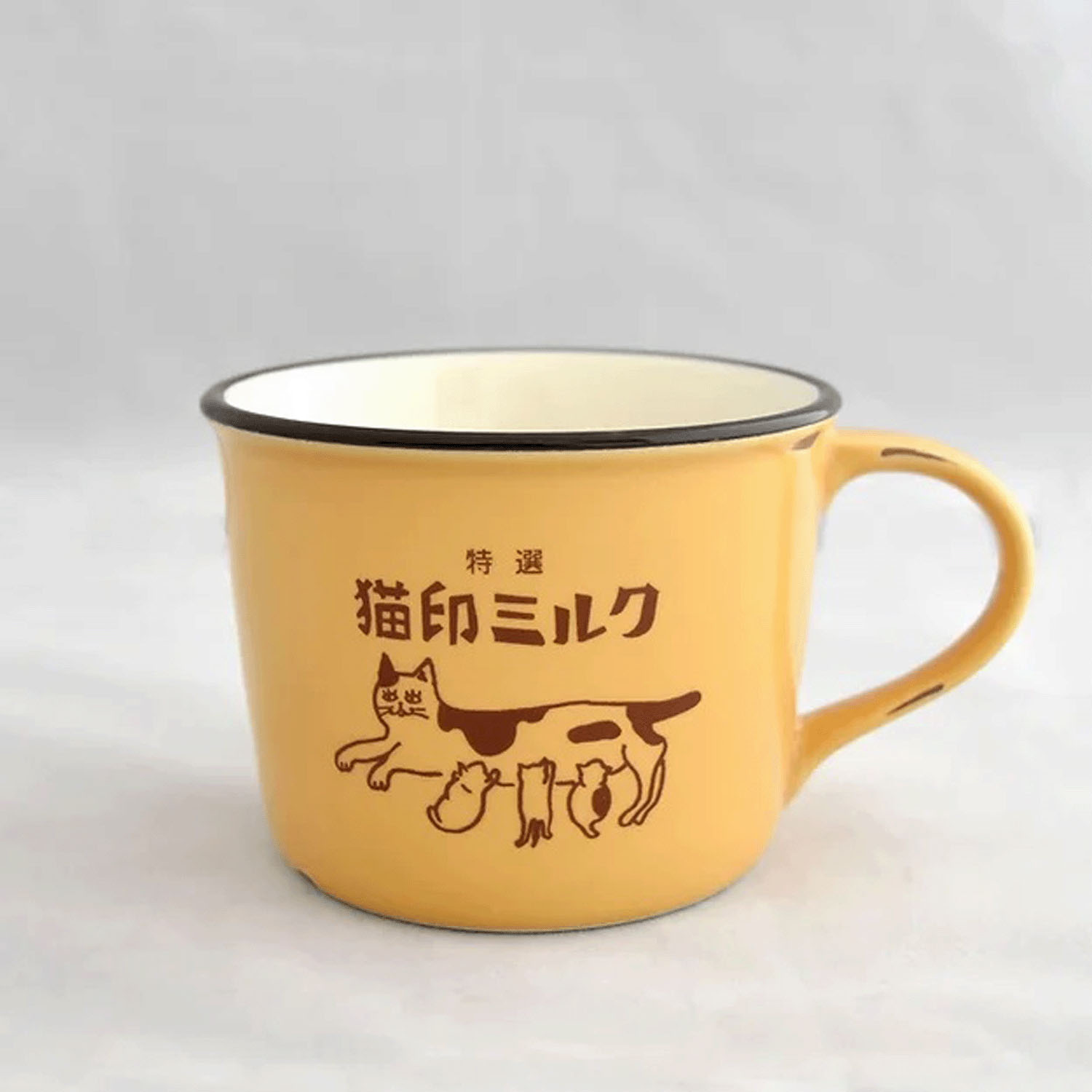 猫印ミルク マグカップ イエロー