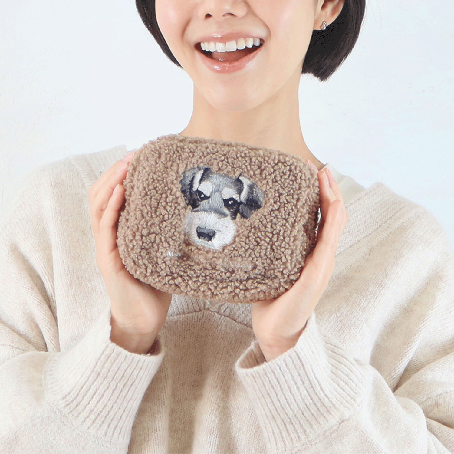 ボアアニマル刺繍ポーチ