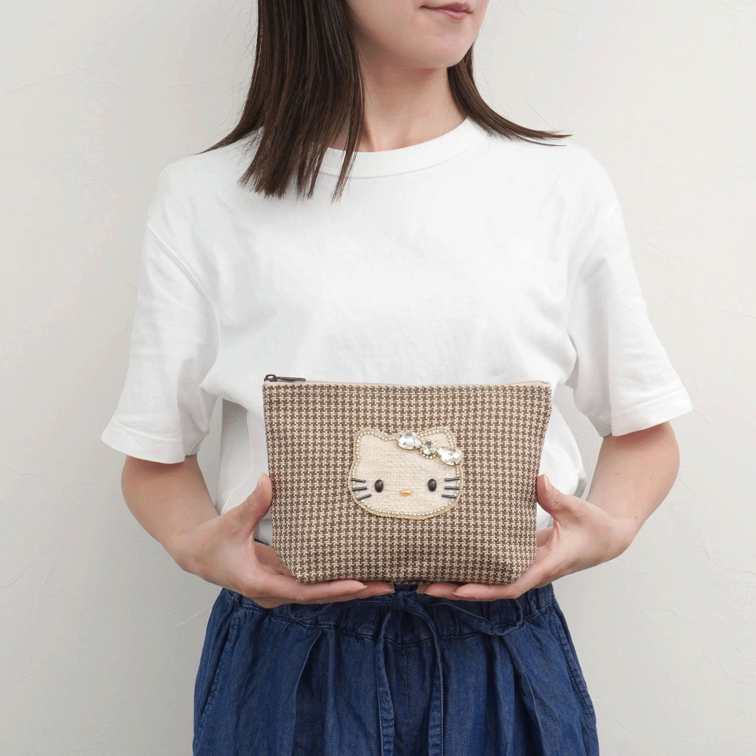 Hello Kitty×MAYGLOBE 千鳥格子ポーチ