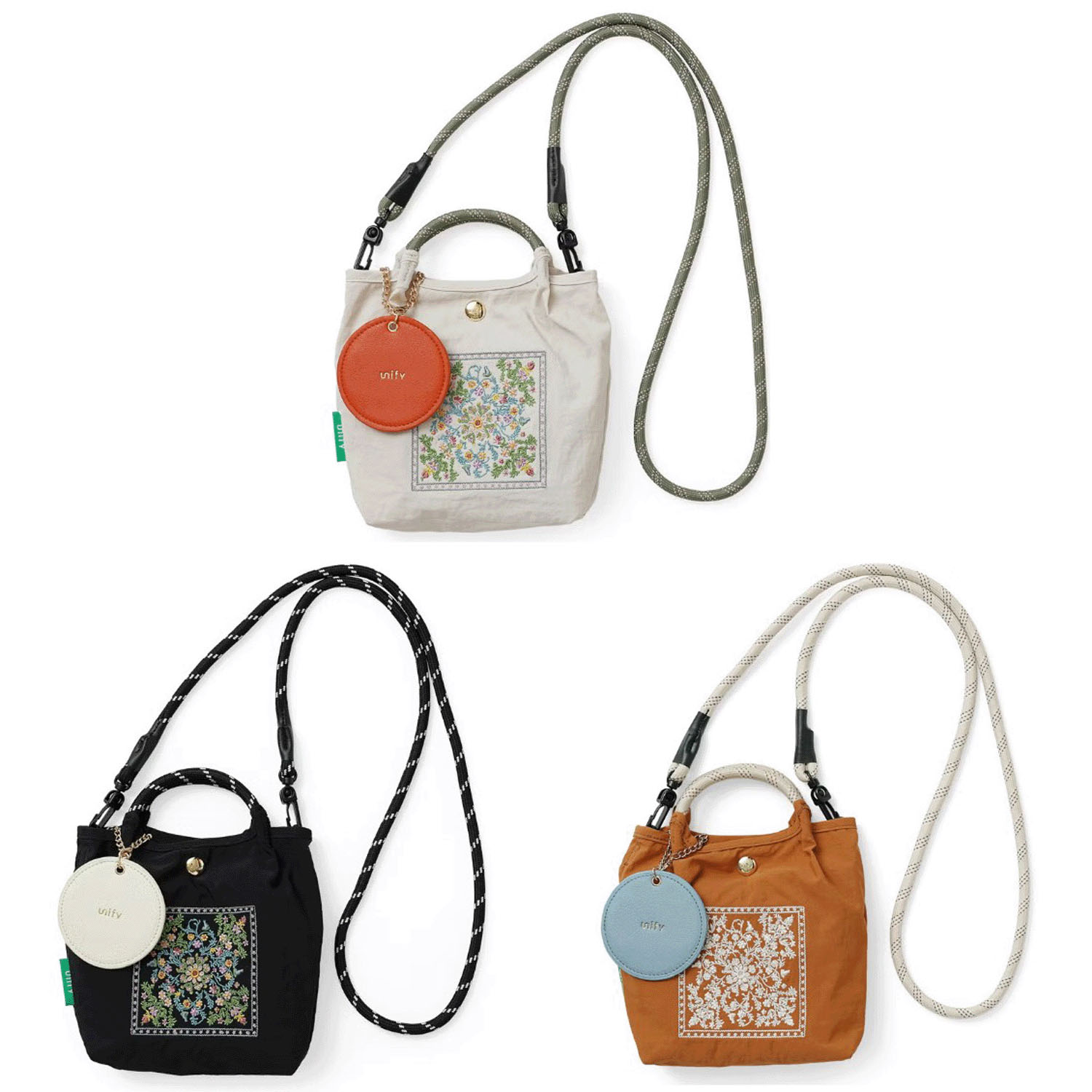UNIFY ナイロン刺繍2WAYポシェット