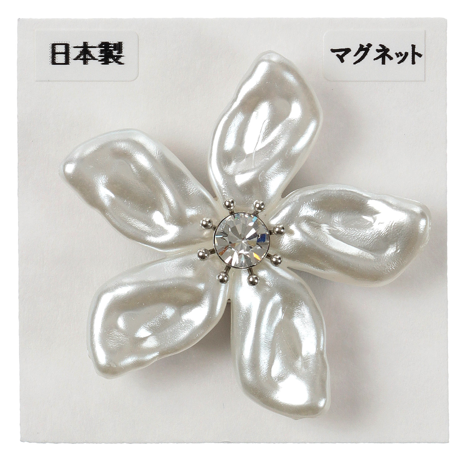 バロックパール花マグネットブローチ 大