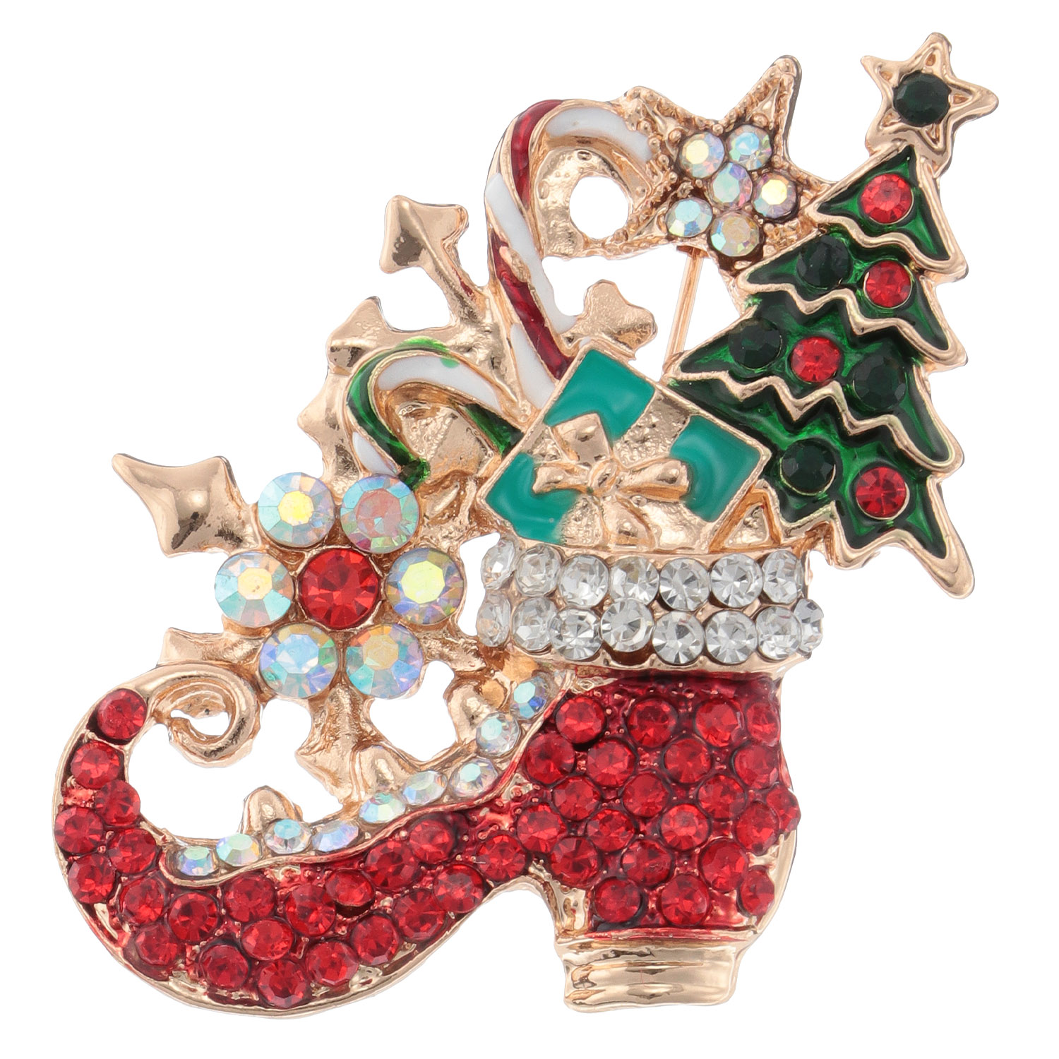 XMASブーツブローチ