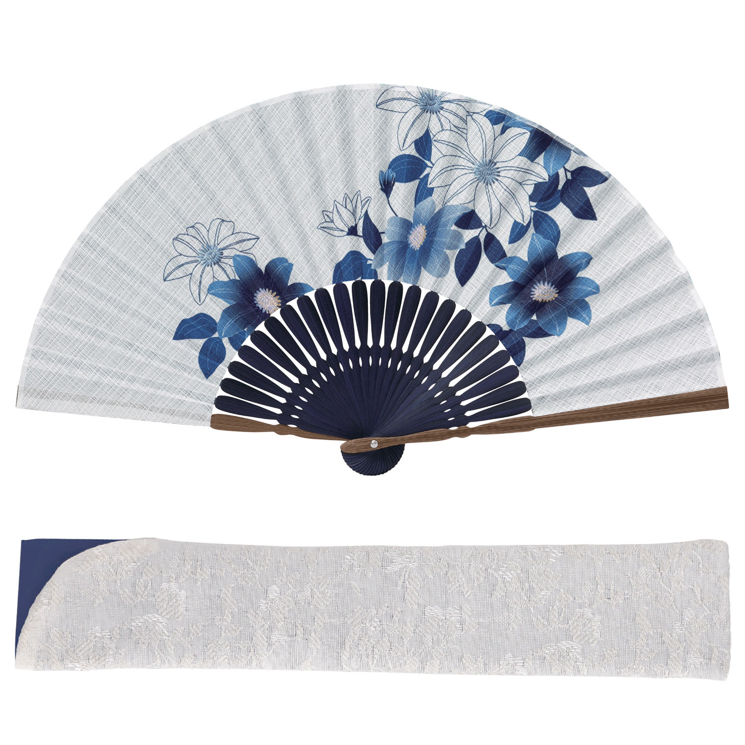扇子セット藍花 鉄線