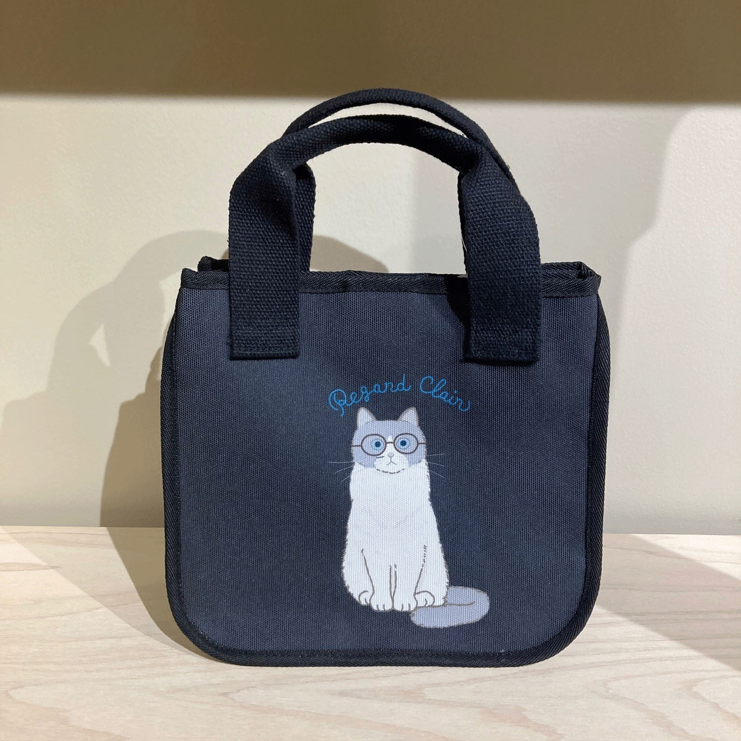 【海渡限定商品】タルティーヌミニトート メガネ猫 黒