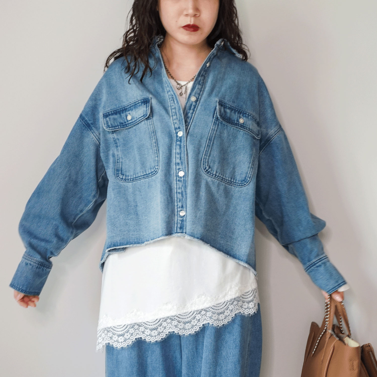cloche デニムシャツトップス