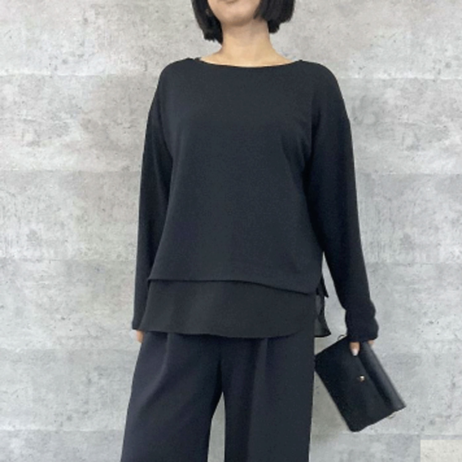 Anna Kerry シフォン切替トップス