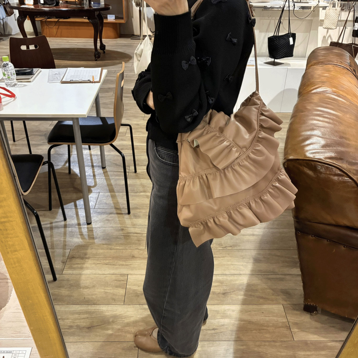 cachecache アシンメトリーフリルドロストショルダーバッグ