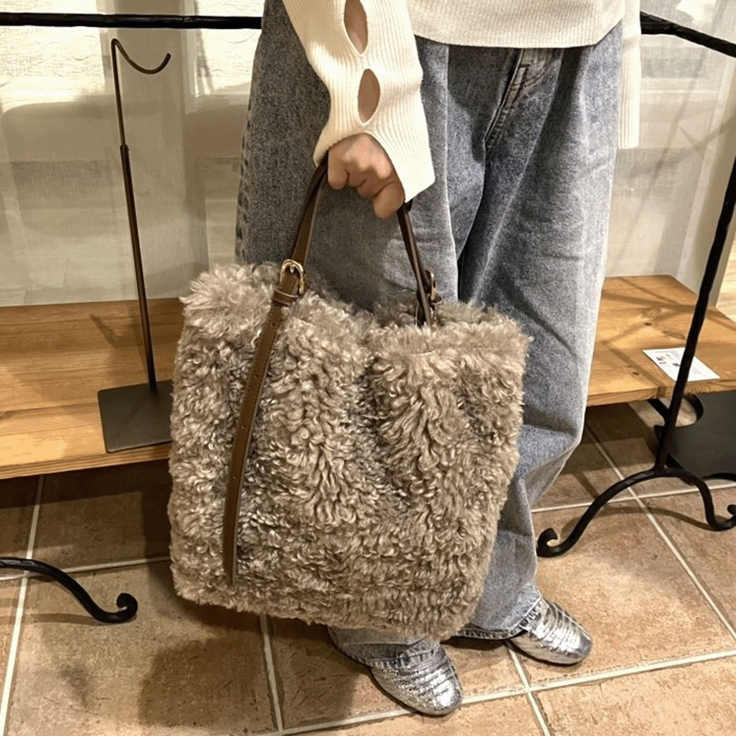 cachecache 2WAYベルトハンドルエコファートート