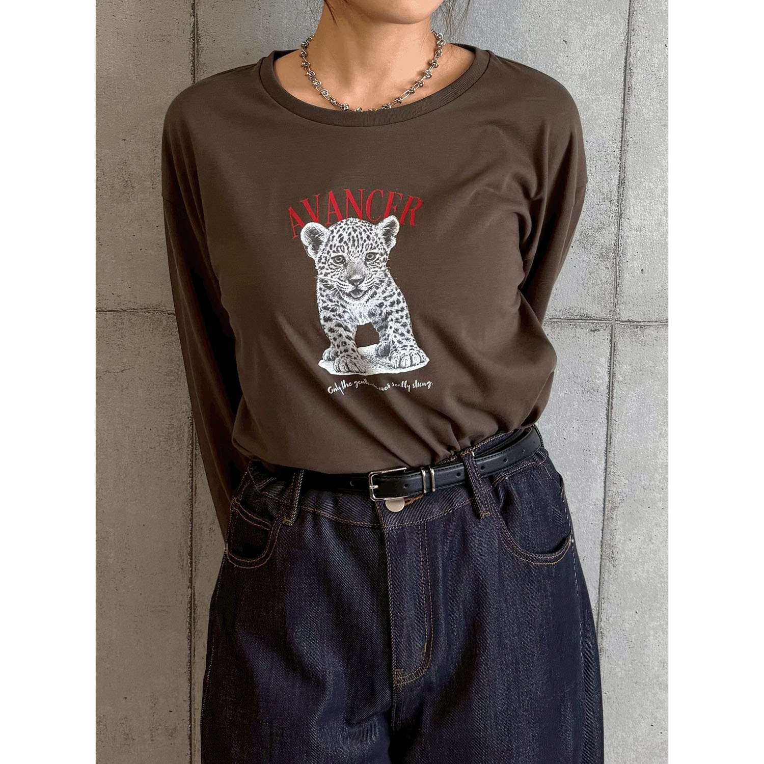 ROSIEE ジャガープリントロンTシャツ