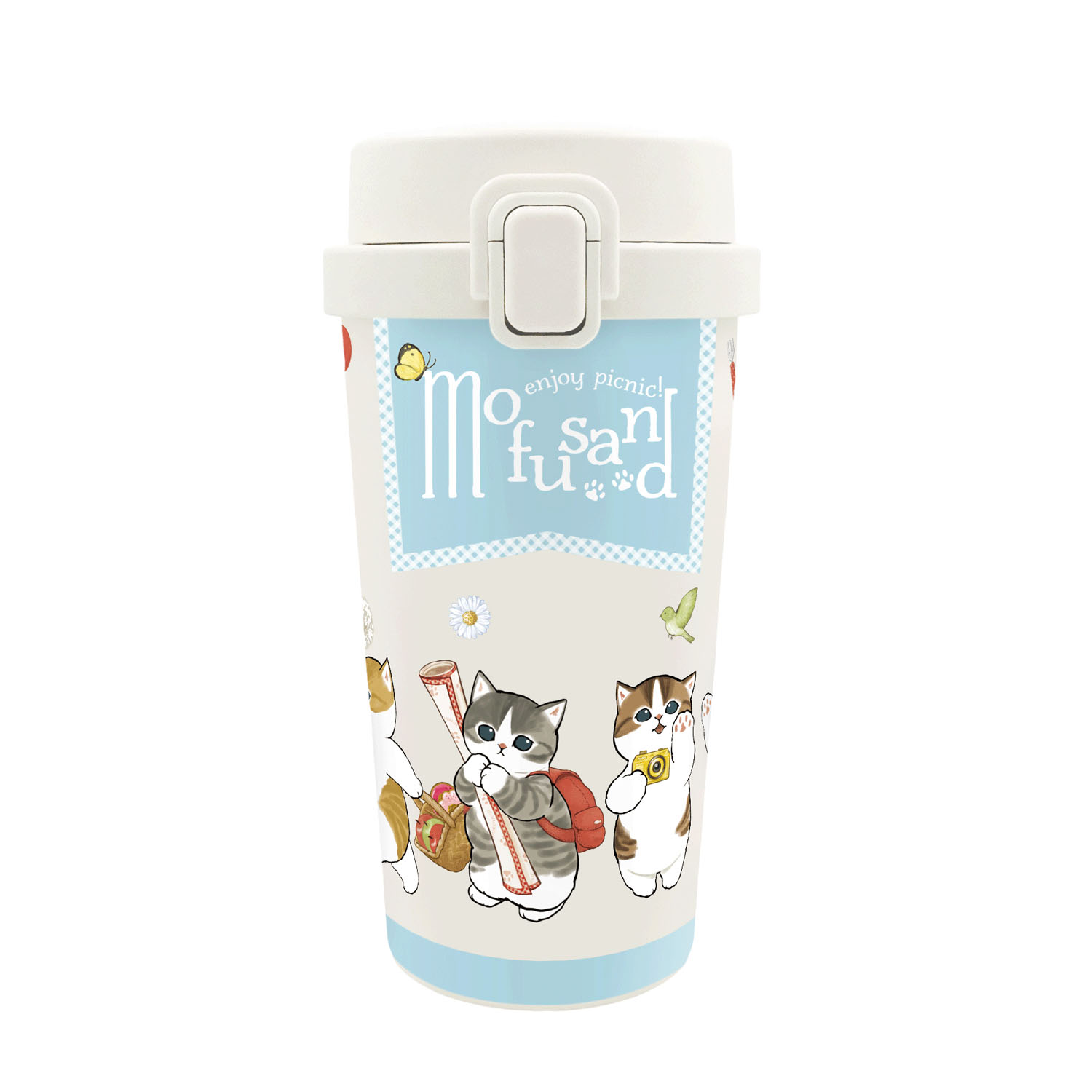 mofusand（モフサンド） ワンプッシュタンブラー370ml 出発進行