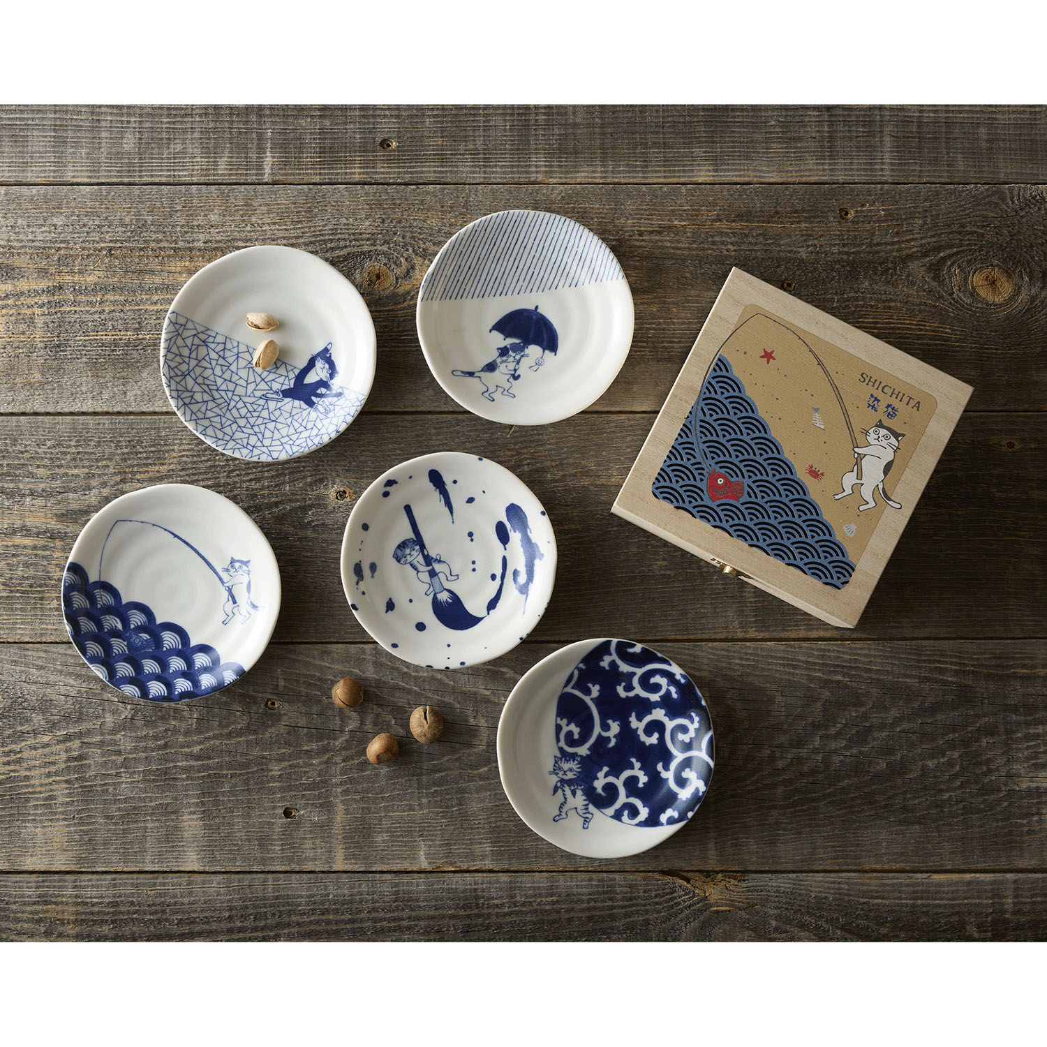 シチタ 猫 小皿揃 木箱入