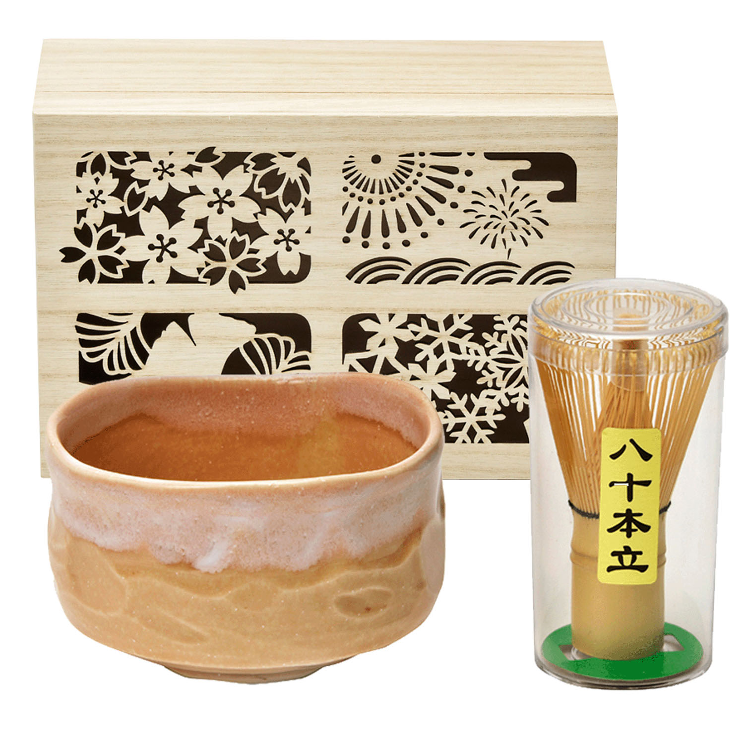 四季庵シリーズ 抹茶椀セット木箱入り 花桜
