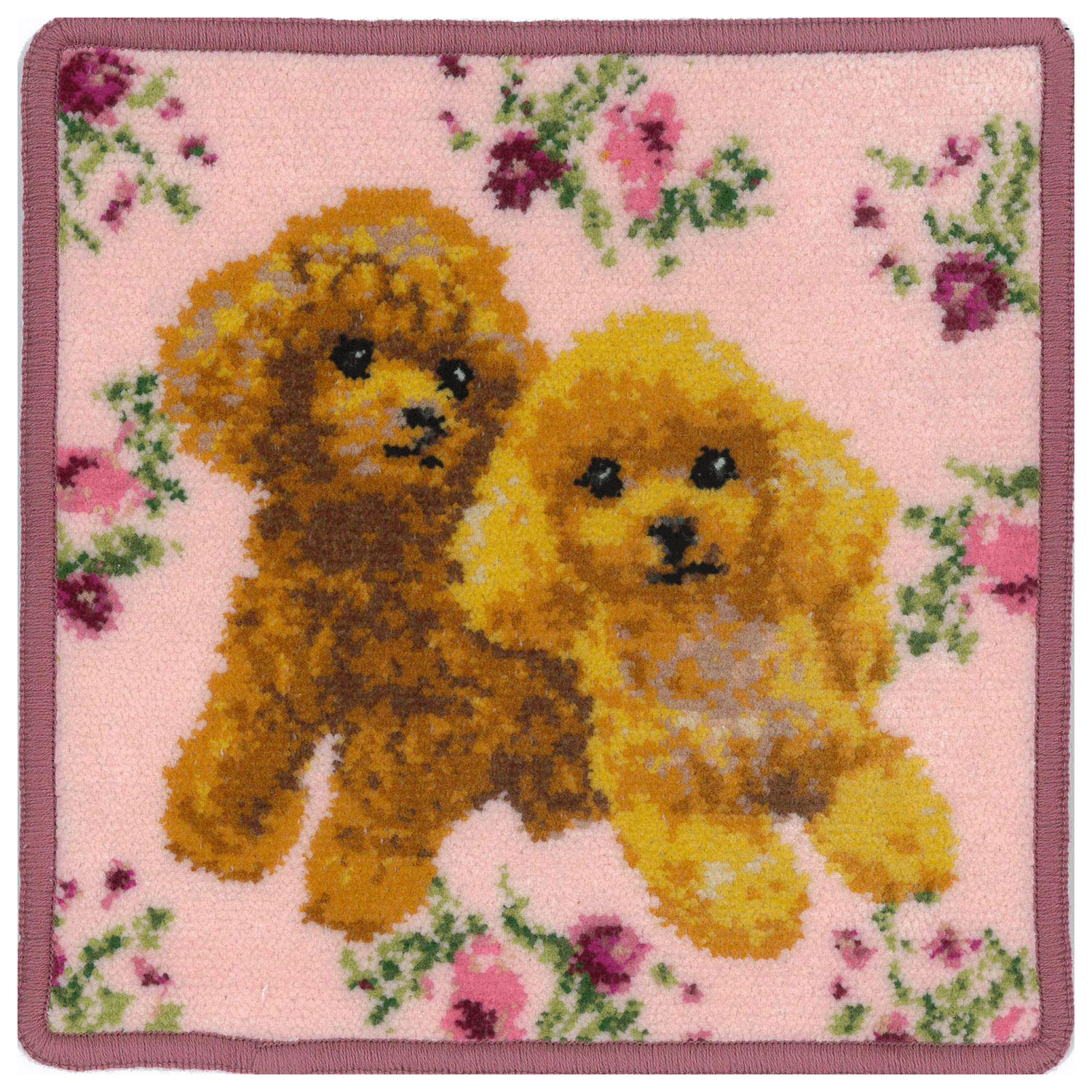 Enjeau（アーンジョー） Flower×Dog ブラウンプードル ハンカチ
