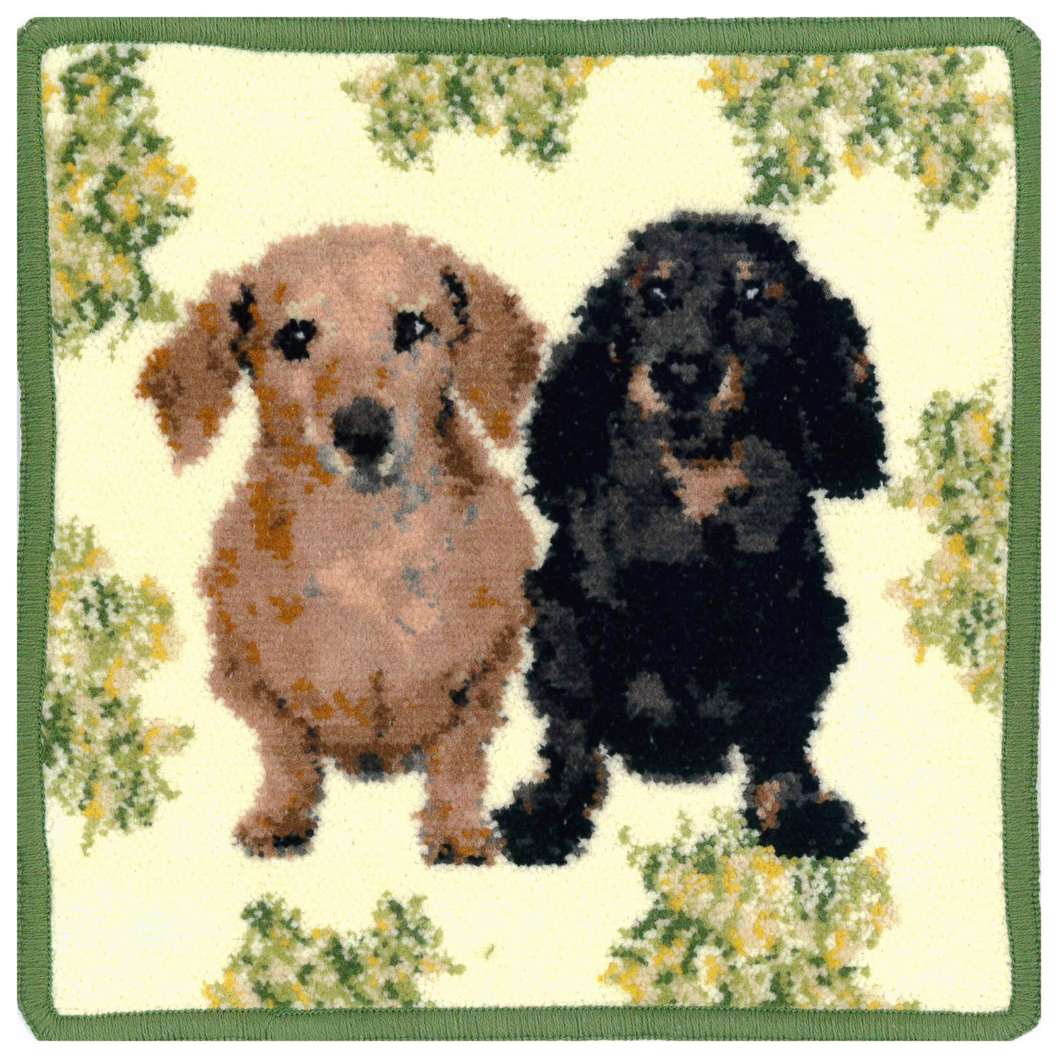 Enjeau（アーンジョー） Flower×Dog ダックス  ハンカチ