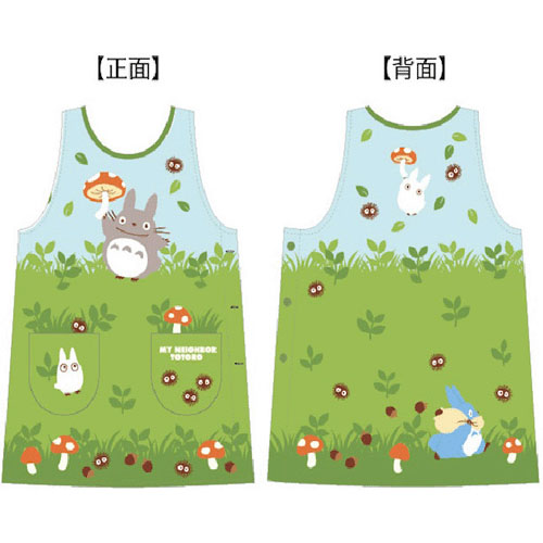 となりのトトロ 割烹着 野原のトトロ柄