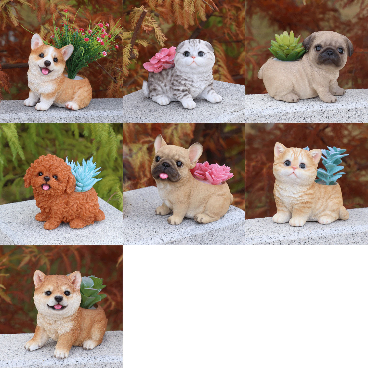 お座りプランターシリーズ  子犬・子猫