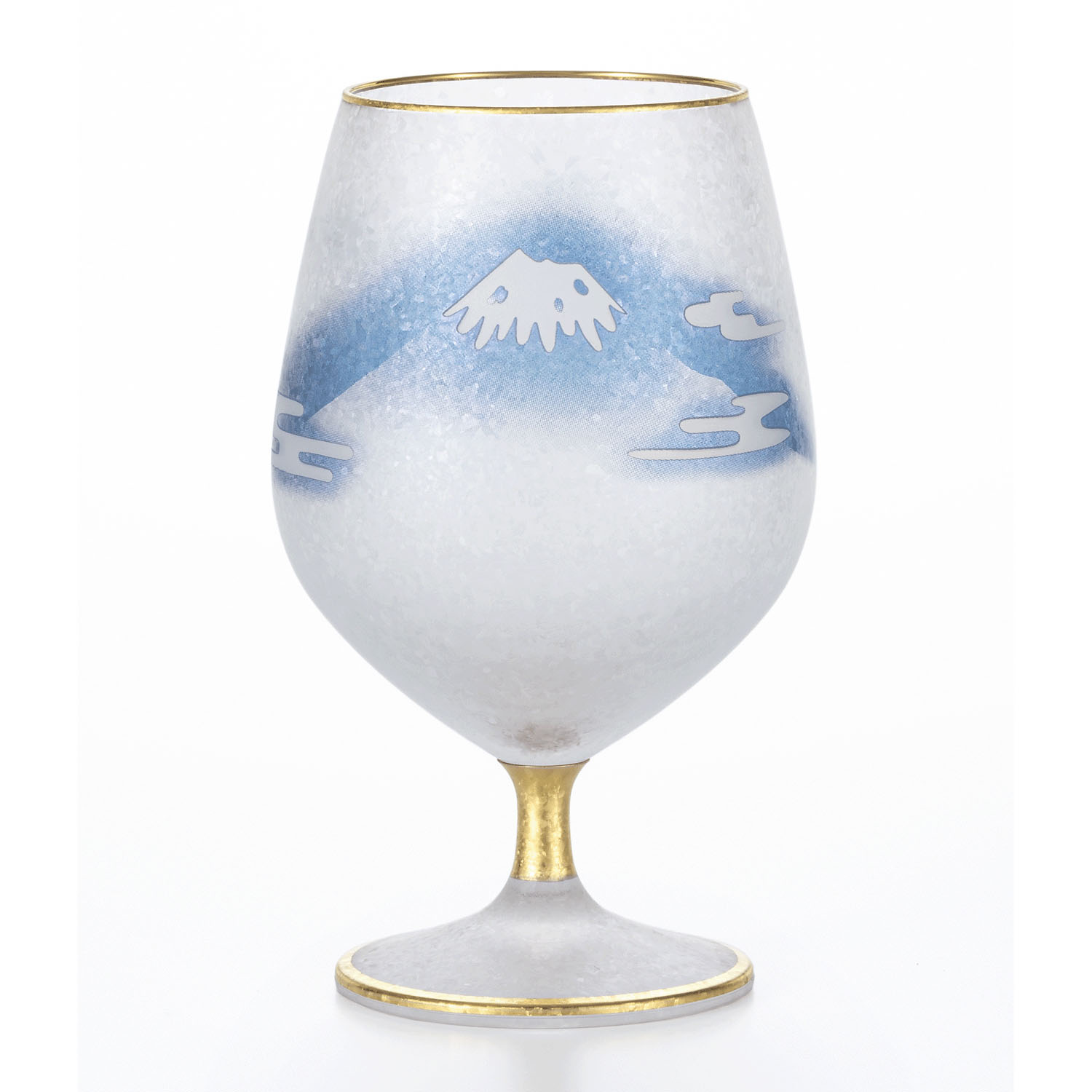 吹墨 富士月兎図 脚付杯
