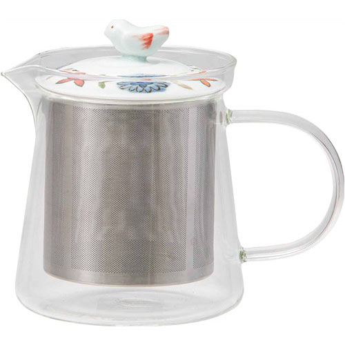 ブルーメSS茶こしガラスポット赤